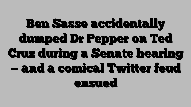 Ben Sasse accidentally dumped Dr Pepper on Ted Cruz during a Senate hearing — and a comical Twitter feud ensued