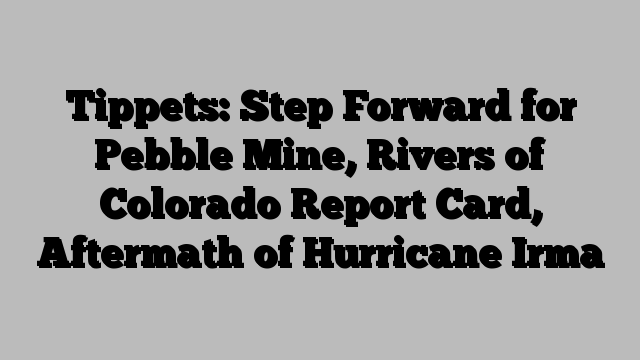 Tippets: Step Forward for Pebble Mine, Rivers of Colorado Report Card, Aftermath of Hurricane Irma