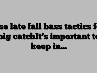 Use late fall bass tactics for big catchIt’s important to keep in…