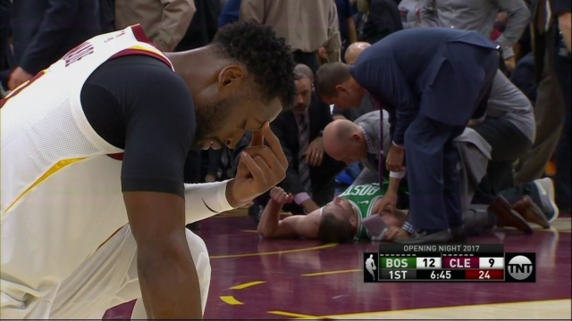 Gordon Hayward suffered a gruesome broken leg just minutes into his first game with the Celtics