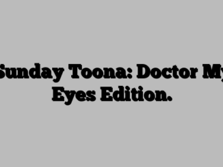 Sunday Toona: Doctor My Eyes Edition.