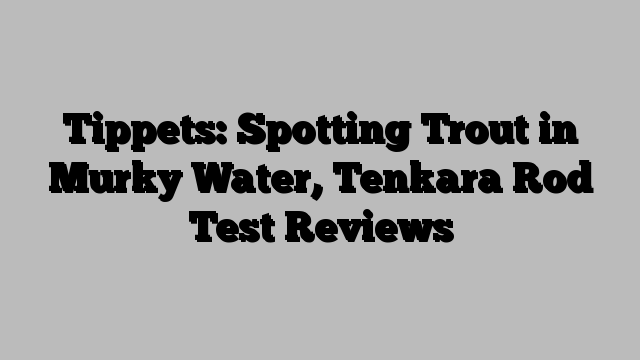 Tippets: Spotting Trout in Murky Water, Tenkara Rod Test Reviews