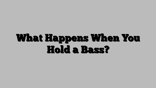 What Happens When You Hold a Bass?