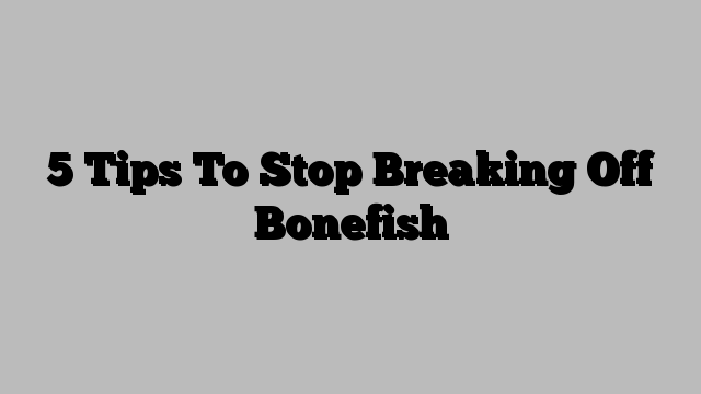 5 Tips To Stop Breaking Off Bonefish