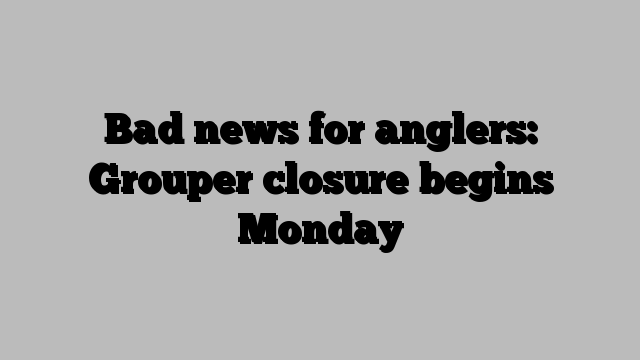 Bad news for anglers: Grouper closure begins Monday