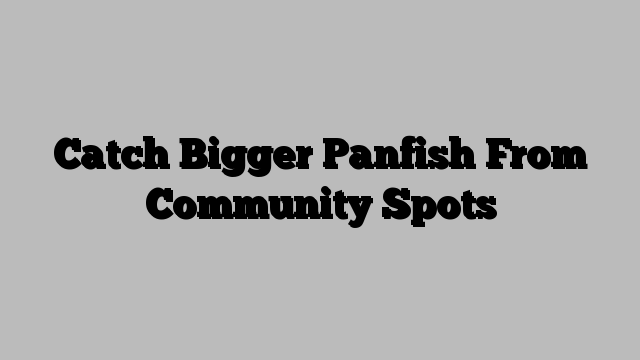 Catch Bigger Panfish From Community Spots