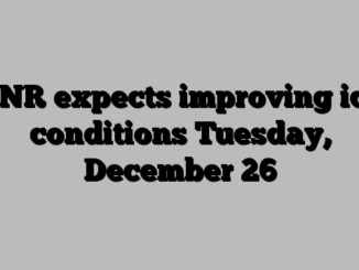 DNR expects improving ice conditions Tuesday, December 26