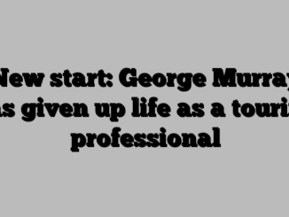 New start: George Murray has given up life as a touring professional