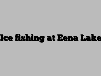 Ice fishing at Eena Lake