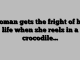 Woman gets the fright of her life when she reels in a crocodile…