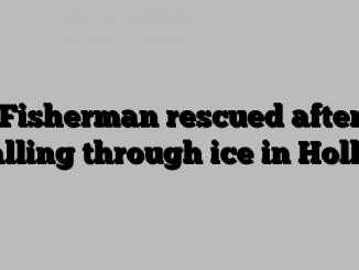 Fisherman rescued after falling through ice in Hollis