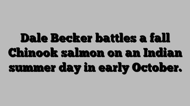 Dale Becker battles a fall Chinook salmon on an Indian summer day in early October.