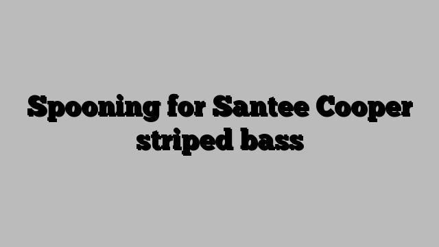 Spooning for Santee Cooper striped bass