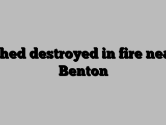 Shed destroyed in fire near Benton