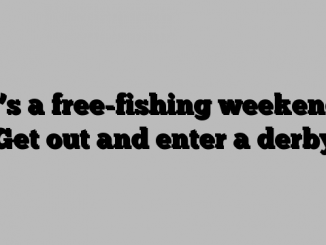 It’s a free-fishing weekend. Get out and enter a derby