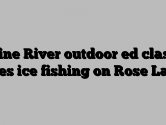 Pine River outdoor ed class goes ice fishing on Rose Lake