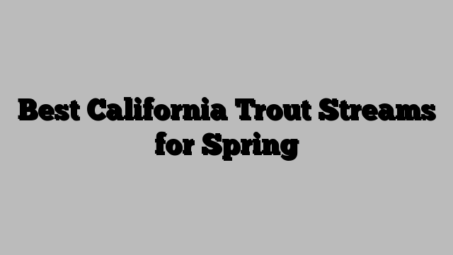 Best California Trout Streams for Spring