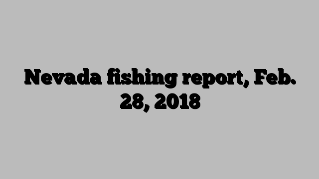 Nevada fishing report, Feb. 28, 2018