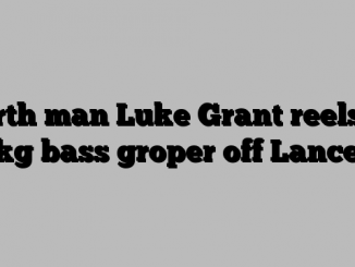 Perth man Luke Grant reels in 60kg bass groper off Lancelin