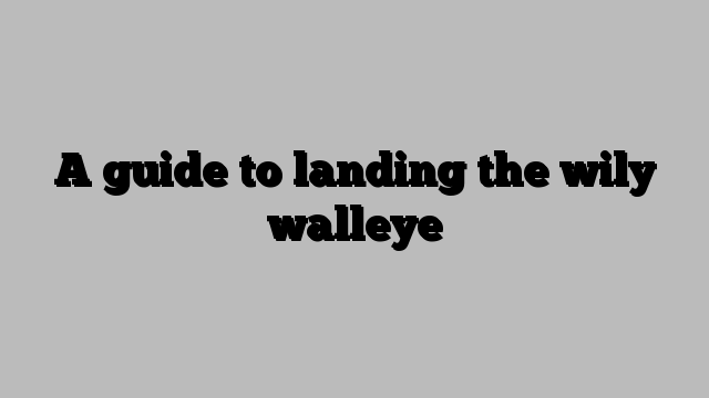 A guide to landing the wily walleye