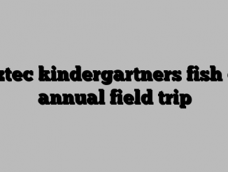 Aztec kindergartners fish on annual field trip