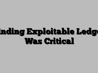 Finding Exploitable Ledges Was Critical