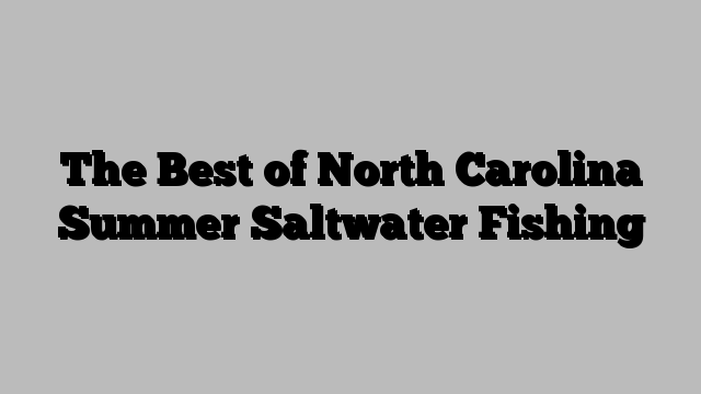 The Best of North Carolina Summer Saltwater Fishing