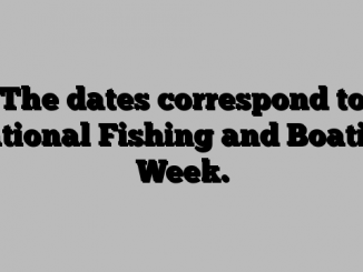 The dates correspond to National Fishing and Boating Week.