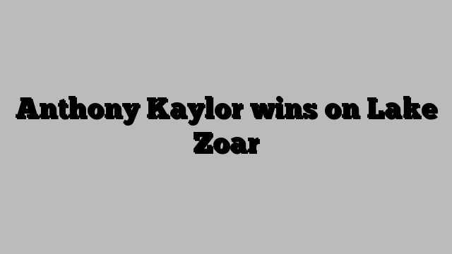 Anthony Kaylor wins on Lake Zoar