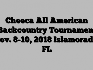 Cheeca All American Backcountry Tournament Nov. 8-10, 2018 Islamorada, FL