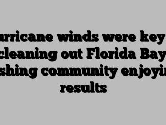 Hurricane winds were key in cleaning out Florida Bay. Fishing community enjoying results