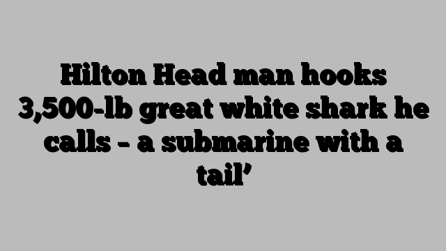 Hilton Head man hooks 3,500-lb great white shark he calls – a submarine with a tail’